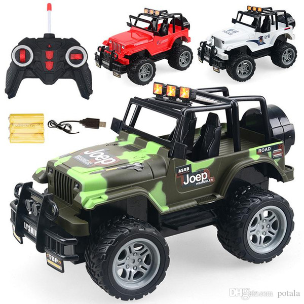 1PC Cool Remote Control 4CH RC Car Electric Toys Funny kids Toys Party Radio Racing Controlled Cars 4 Channels Vehicle SUV Police Jeep Big