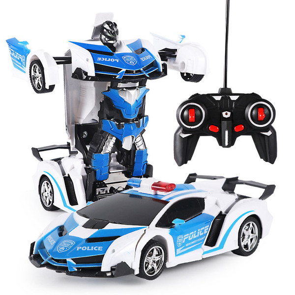 RC Transformable Spinning Race Car Robot Switch Toy with Flashing Light 5 Colors Children Kids Electric Car Toy Gift LA269