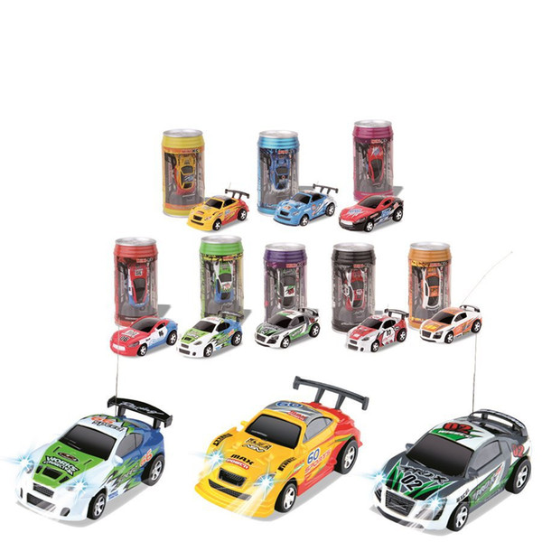 8 Colours Mini 27/40MHZ Coke Can Remote Radio Control Micro Racing RC Car Racing Car 4 Frequencies Toy For Kids Gifts RC Models