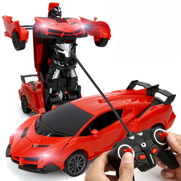 RC 2 in 1 Transformer Car Driving Sports Vehicle Model Deformation Car Remote Control Robots Toys Kids Toys C2209