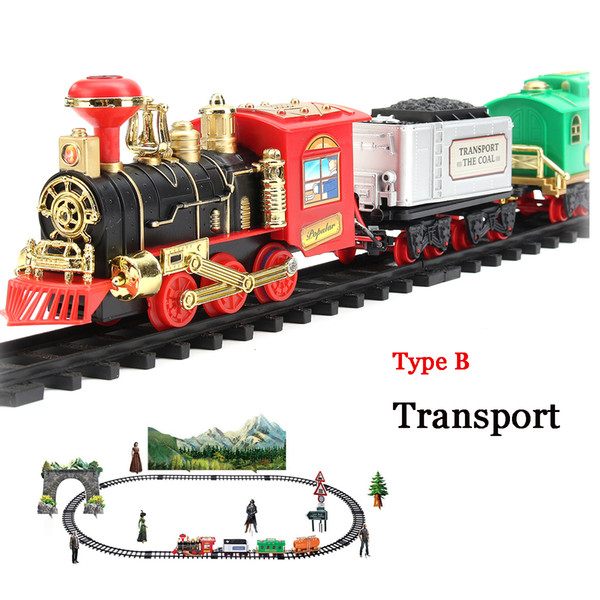 Classic Rc Train Set with Smoke Realistic Sounds Light Remote Control Railway Car Christmas Gift for Kids Toy