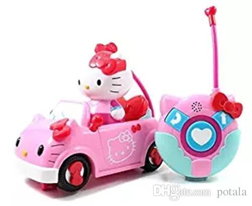 1PC Hellokitty Remote Control 4CH RC Car Electric Toys Cute Hello Kitty Funny kids Toys Party Radio Racing Controlled Cars KT Cat Vehicle