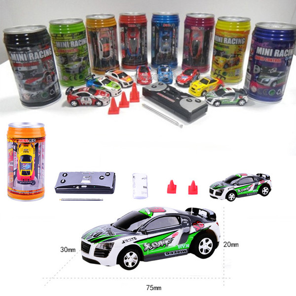 Free Epacket color Mini-Racer Remote Control Car Coke Can Mini RC Radio Remote Control Micro Racing 1:64 Car 8803 children toy Gift