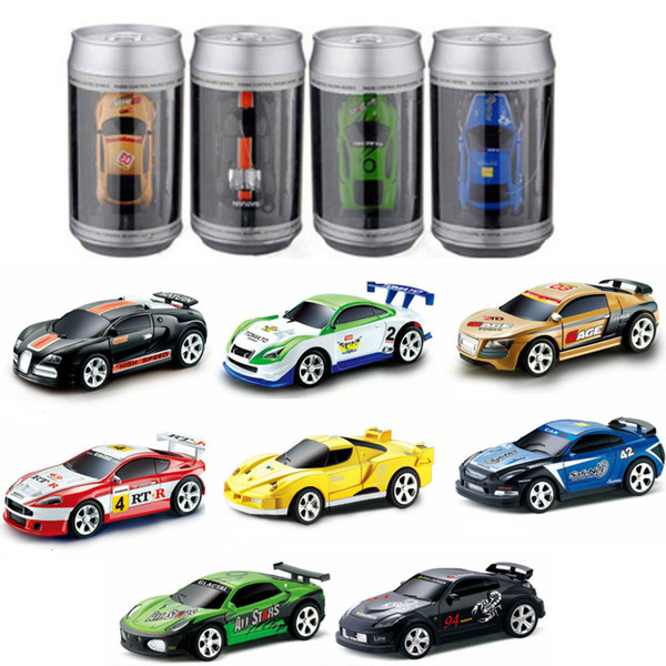 New 8 Style Mini-Racer Remote Control Car Coke can zip-top can Mini RC Radio Remote Control Micro Racing 1:64 Car C