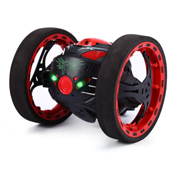 Mini Cars PEG SJ88 2.4GHz RC Jumping Car Bounce Car Robot Toys Flexible Wheels Rotation LED Light Remote Control Car for Gifts