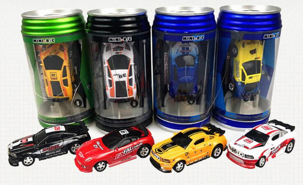 Epacket 8color Mini-Racer Remote Control Car Coke Can Mini RC Radio Remote Control Micro Racing 1:63 Car,Coke tank remote car speed racing