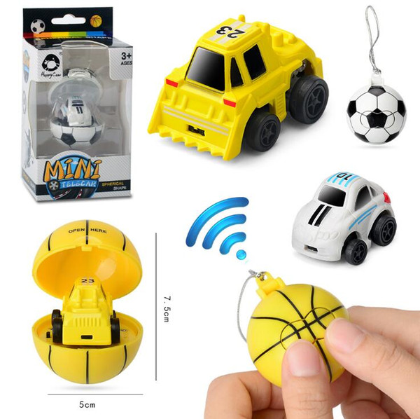 2 Colors Cartoon 2.4G Mini Soccer Basketball Remote Control Car Athletic Football RC Car Kids Car Model Novelty Items CCA10241 72pcs