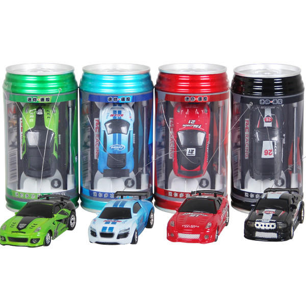 Mini RC Racing Car 1:64 Coke Zip-top Pop-top Can 4CH Radio Remote Control Vehicle 9803 LED Light 4 Colors Toys for Kids