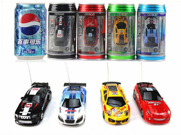 Mini Racer Remote Control Car Coke Can Mini RC Radio Remote Control Micro Racing Car Mixed Color Free Shipping