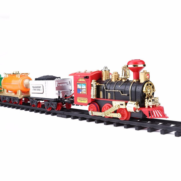 toy railroad antistress funny gadgets Remote Control Conveyance Car Electric Steam Smoke RC Train Set Model Toy Gift