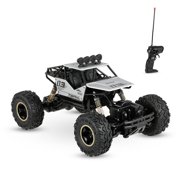 Alloy Four-Wheel Drive Rc Car Climbing Dirt Motor Buggy Radio Remote Control High Speed Racing Car Collectible Silver Black Model Toys