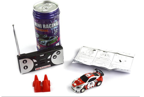 60Pcs Hot Selling Mini Coke Can RC Radio Remote Control Micro Racing Car Hobby Vehicle Toy Christmas Gift Free DHL Shipping