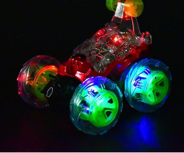 Double-Sided Truck Somersault Stunt Children's Toy Electric Toy Car Dump With Led Light YH702