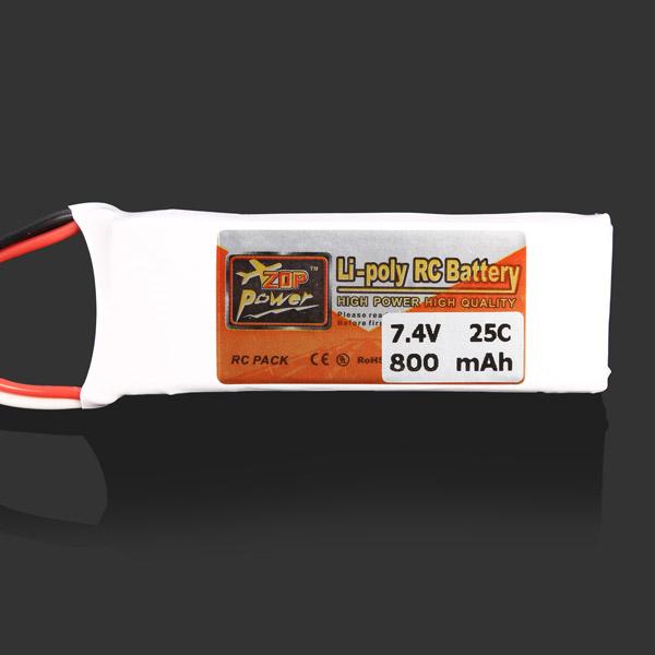 ZOP Power 7.4V 800MAH 25C Lipo Battery JST Plug order<$18no track