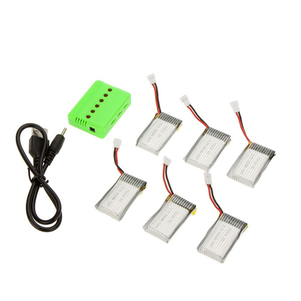 6Pcs 240mAh 300mAh 380mAh 500mAh Lipo Battery 3.7V for Hubsan X4 H107 H107L H107C H107D Quadcopter with X6 Charger