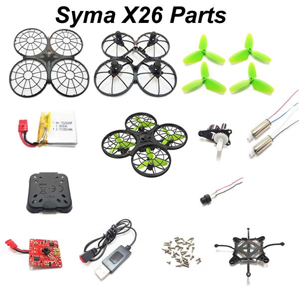 Syma Parts Motors Main Body Shell Blade Propellers 3.7V 380mAh Battery Light Receiver Board Motor frame Spare Part for Syma X26 Quadcopter