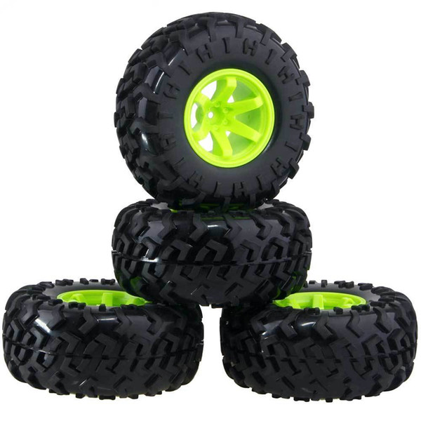 RC 0801-3001 Rubber Tires Wheel Sets 4P For HSP HPI 1:10 Monster Bigfoot Truck