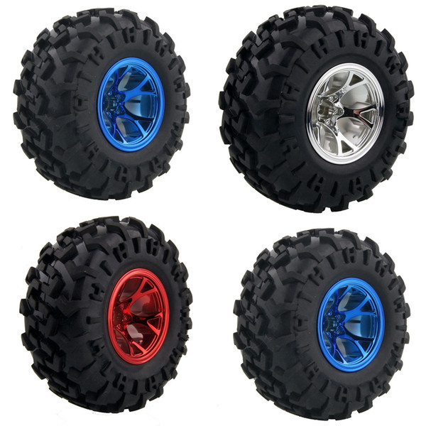 4X RC 0703-3001 Rubber Tires Wheel Sets For HSP HPI 1:10 Monster Bigfoot Truck