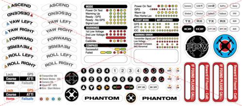 ID Decal Sticker Upgrade Set For Phantom 1 and Phantom 2 UAVs, Quads and RC Transmitters