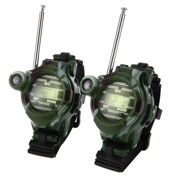 2pcs 7 In 1 Walkie Talkie Watch Camouflage Style Children Outdoor Toy Kids 150m Signal Range Interphone Kids Interactive Intercom Toys