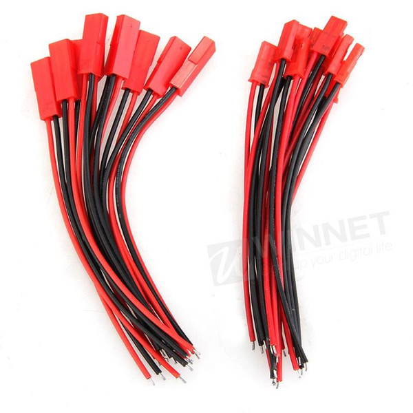 10 Pairs 100mm JST Connector Plug Cable Line Male+Female for RC BEC Lipo Battery