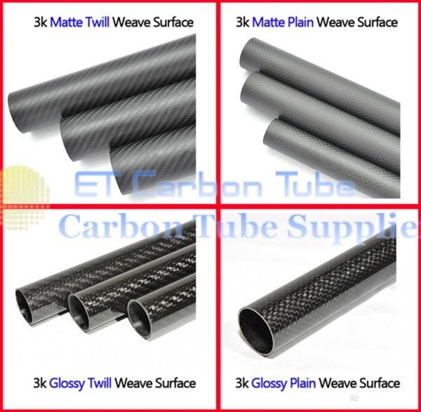 1-2PCS 3k Carbon Fiber Tube OD 20mm X ID 14MM 16MM 17MM 18MM 19MM x 500mm Suit for RC Helicopter