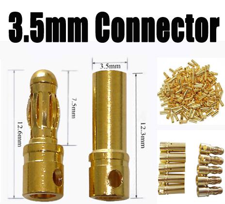 100pairs/lot 3.5mm Gold Banana Connector 3.5mm Banana Plug factory price