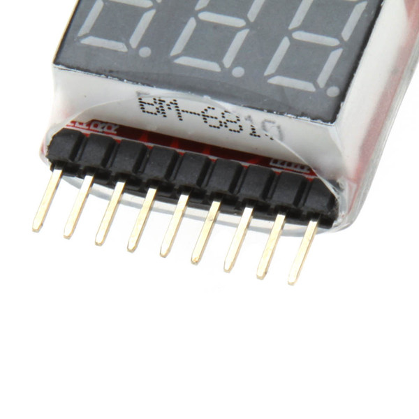 Free 10pcs 2 IN 1 1-8S Lipo Battery Voltage Tester/ Low Voltage Buzzer Alarm/ Battery Voltage Checker with Dual Speakers