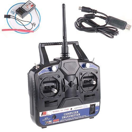 New Hot FS-CT6B 2.4GHz 6CH Transmitter + Receiver System for RC Helicopter Model shipping