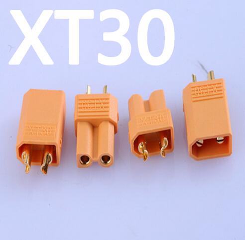 XT30 Yellow Battery Connector Set Male Female Gold Plated Banana Plug for Helicopter