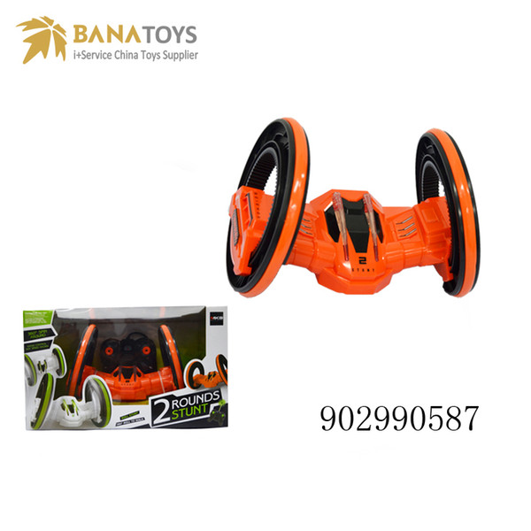 Remote control car with light cool 2 round stunt drift electric toy car for children gifts Free Shipping