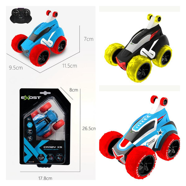 Silverlit Mini Carzy Flip Car Electric Remote Control 11.5*9.5*7cm Rotate 360 Degrees Kids Big Wheels Car Toys For Boys LJJO7174