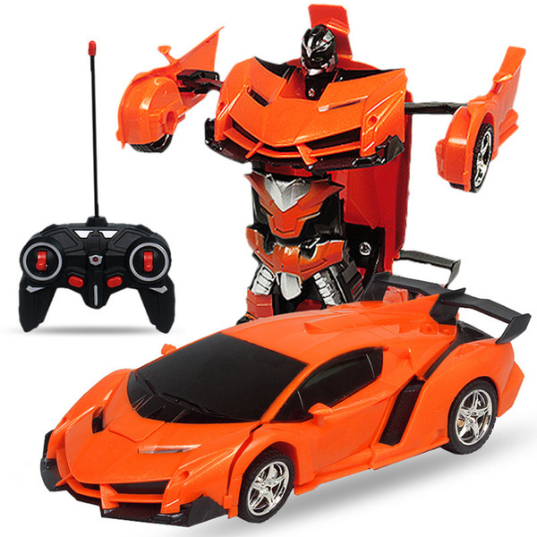 Remote Control One-key Automatic Transform Robot Deformation Car Toys Plastic Model Funny Action Figures for Boys Gifts Kid