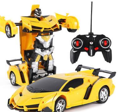 Hot RC 2 in 1 Transformer Car Driving Sports Vehicle Model Deformation Car Remote Control Robots Toys Kids Toys Coche De Juguete