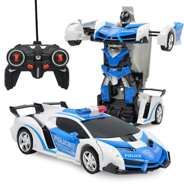 RC 2 in 1 Transformer Car Driving Sports Vehicle Model Deformation Car Remote Control Robots Toys Kids Toys Coche De Juguete