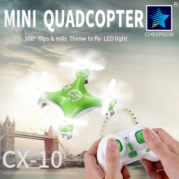 Brand New Cheerson Flash Led Mini Quadcopter CX-10 RC Drone ABS Green Pink Blue Remote Control Helicopter Kids Toys