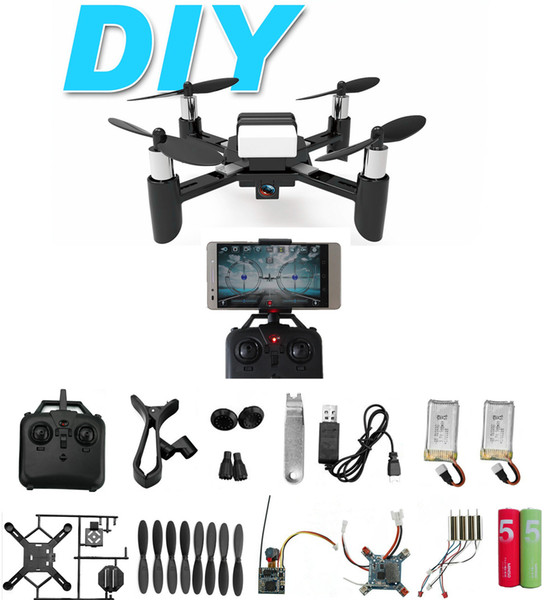 DIY RC Quadcopter Mini Toy Drones with HD Camera WiFi Live Video Mobile Phone Control Helicopter Selfie Packet Drone With HD Camera