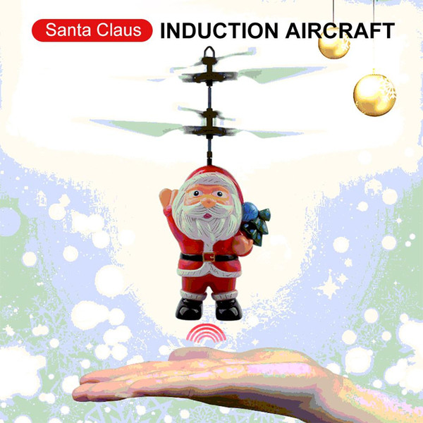 Flying inductive Mini RC Drone Christmas Santa Claus RC helicopter for kids gifts