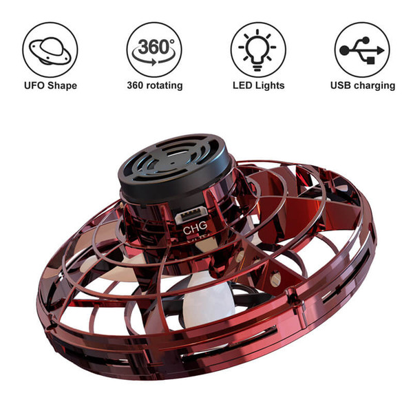 anywhere play toy Electric remote control Flynova ufo drone Inductive FlyNova Flying Spinner Toy Drone Helicopter 360° Rotating IN LED Light