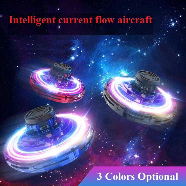 2020 New 3 Colors Flynova UFO Finger Spinner Led light Aircraft Kids Adult Portable Hand Flying Spinning Top Funny Fingertip Gift Toys L547