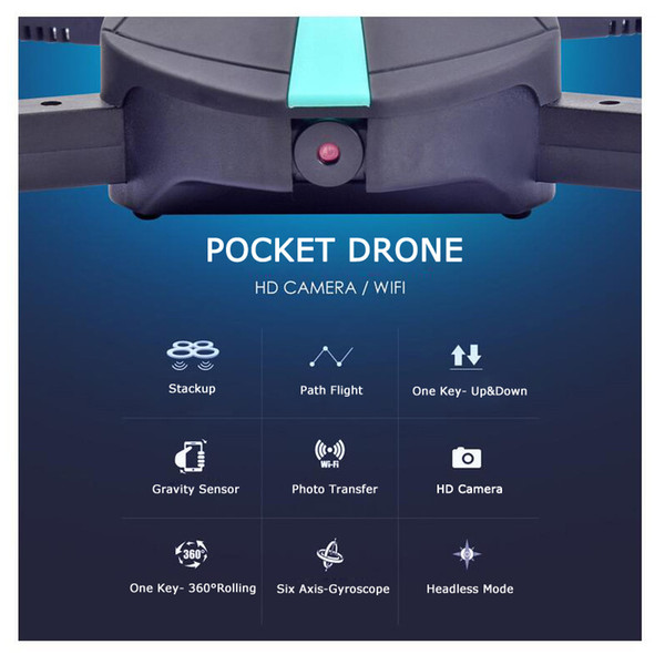 20pcs JY018 Selfie Mini Foldable Selfie Pocket Drone Wifi Phone Control Quadcopter with 0.3MP Wifi HD Camera Rc Helicopter Retail Package