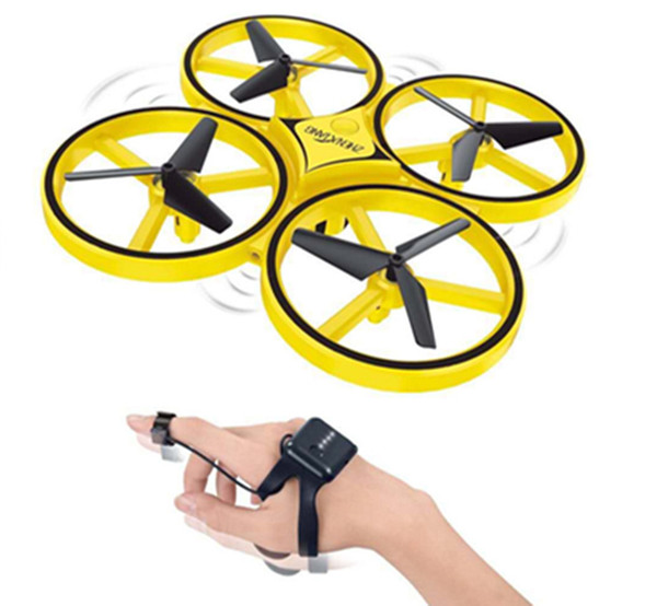 Intelligent Gesture Sensing Aircraft Watch Induction Remote Control Four-axis Drone Aircraft Intelligent Children's Toys C2362