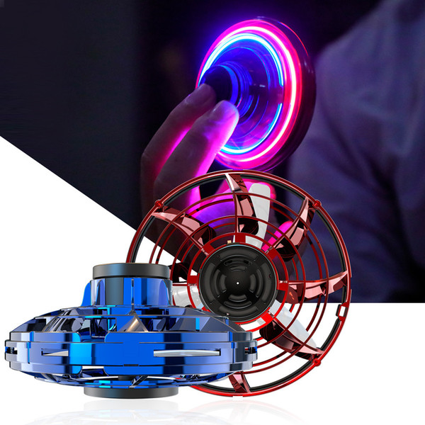 In Stock FlyNova Flying toy UFO Fidget Spinner Portable 360° Rotation LED Lights Spinning Fingertip Christmas Gift Toys