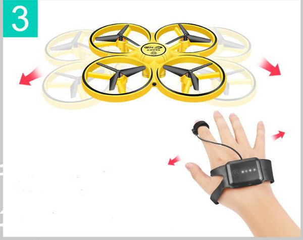 Quadcopter Mini Drone, Gesture Control UFO Remote Bright LED Stunt Drone RC Gravity Sensing Aircraft Toy for Kids