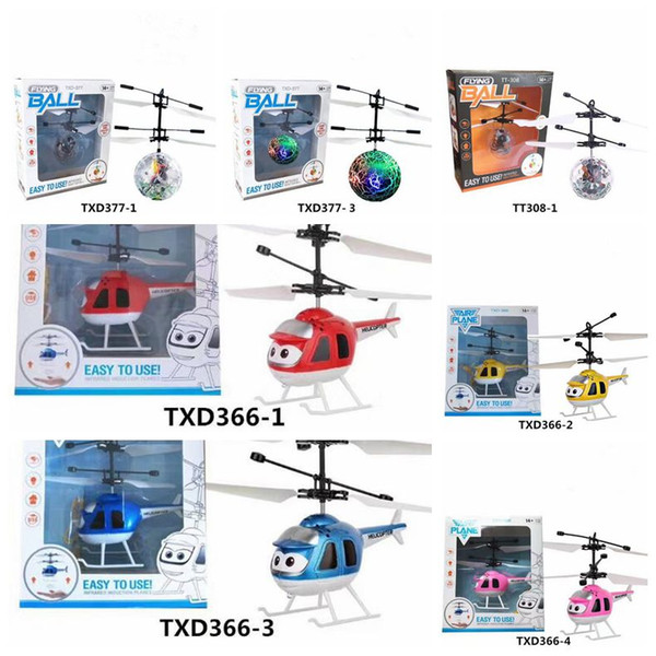 7 Styles Air RC Flying Ball Drone Helicopter Ball Built-in Shinning LED Lighting for Kids Teenagers Colorful Flying Helicopter CCA7298 20pcs