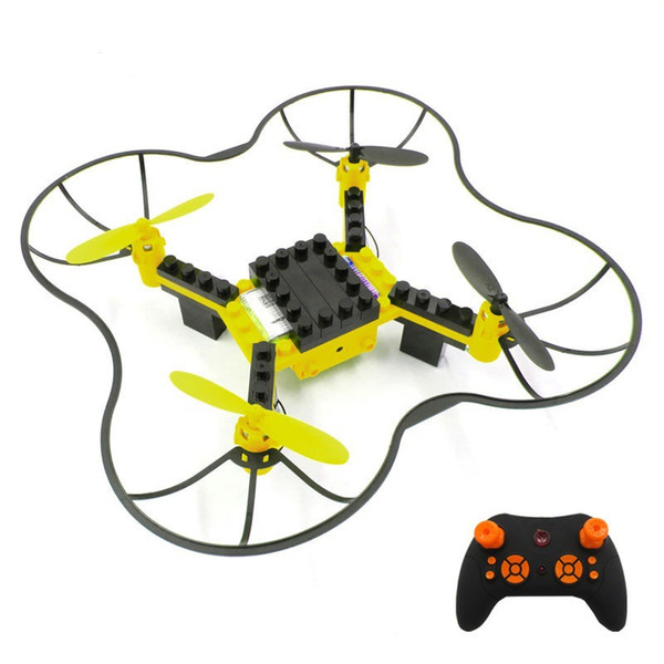 DIY Building Block RC Quadcopter 3D Flip Headless Mode Mini Bricks Drone Toys For Kids Educational Assembled Model