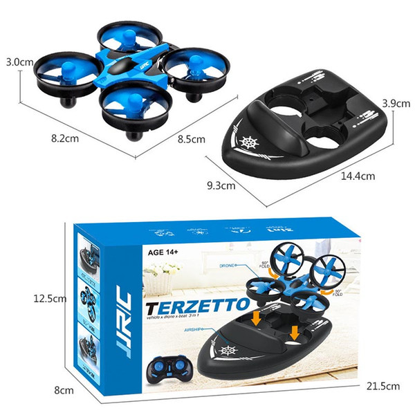 Upgraded H36 JJRC H36F Terzetto 1/20 2.4G 3 In 1 RC Vehicle Flying Drone Land Driving Boat Quadcopter Model Toys 2512