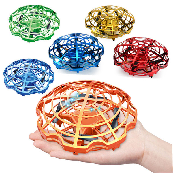 Induction vehicle gestures five-sided induction UFO flying saucer cross-border model toy with LED lights