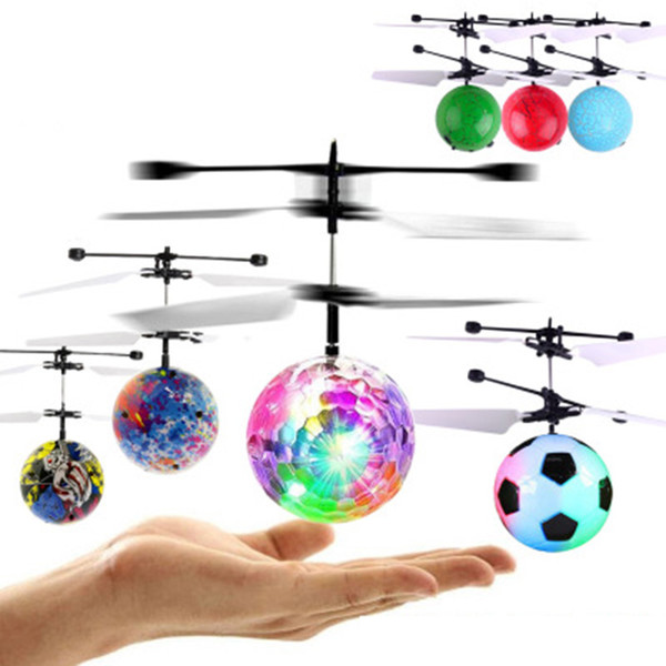 RC New Easy Operation Flying Ball Helicopter Toys Colorful LED Light Remote Control Drone Electronic Infrared Induction Aircraft Fly Toy