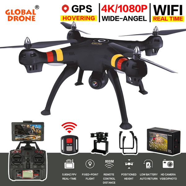 Global Drone GPS Dron 2.4G 6 Axis One Key Return RC Helicopter Hover Quadcopter Drone with 4K Camera HD 1080P VS SYMA X8PRO 101S